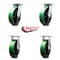 Service Caster 8 Inch Green Poly on Cast Iron Caster Set with Roller Bearings 2 Swivel 2 Rigid SCC-35S820-PUR-GB-2-R-2 - alternate 3
